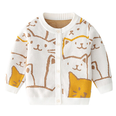 Πλεκτό πουλόβερ για μικρά αγόρια φθινόπωρο 2023 Βρεφικά αγόρια Ζακέτες με λαιμόκοψη V με λαιμόκοψη Παιδικά ρούχα Παιδικά κορίτσια Πλεκτά μπουφάν