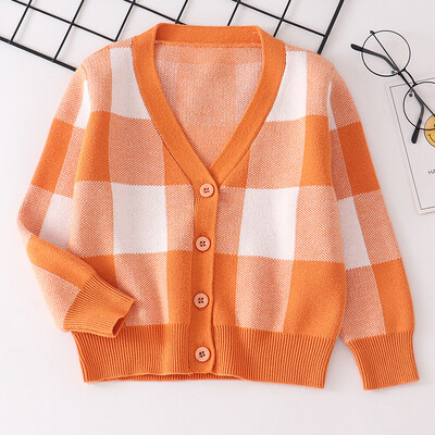 Πλεκτό πουλόβερ για μικρά αγόρια φθινόπωρο 2023 Βρεφικά αγόρια Ζακέτες με λαιμόκοψη V με λαιμόκοψη Παιδικά ρούχα Παιδικά κορίτσια Πλεκτά μπουφάν
