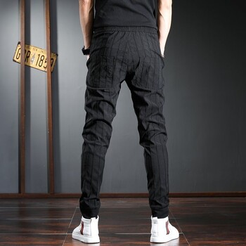 Harajuku Fashion Drawstring Stripe Designer Kpop Jogger Jeans за мъже Пролет Есен Ежедневни деним Slim Fit Cargo панталони за мъже