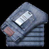 Wthinlee New Business Ανδρικά τζιν Casual Straight Stretch Μόδα Κλασικό Μπλε Μαύρο Έργο Τζιν Παντελόνι Ανδρικά Επώνυμα Ρούχα