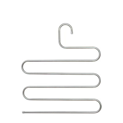 5 slāņu nerūsējošā tērauda drēbju pakaramais S-veida Daudzslāņu bikšu statīvs Garderobes skapis Uzglabāšana Mājas glabāšana Bikšu klipsis