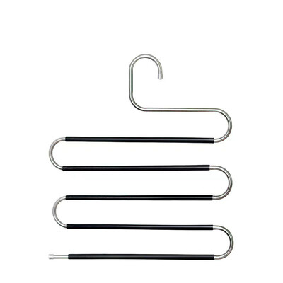 5 slāņu nerūsējošā tērauda drēbju pakaramais S-veida Daudzslāņu bikšu statīvs Garderobes skapis Uzglabāšana Mājas glabāšana Bikšu klipsis