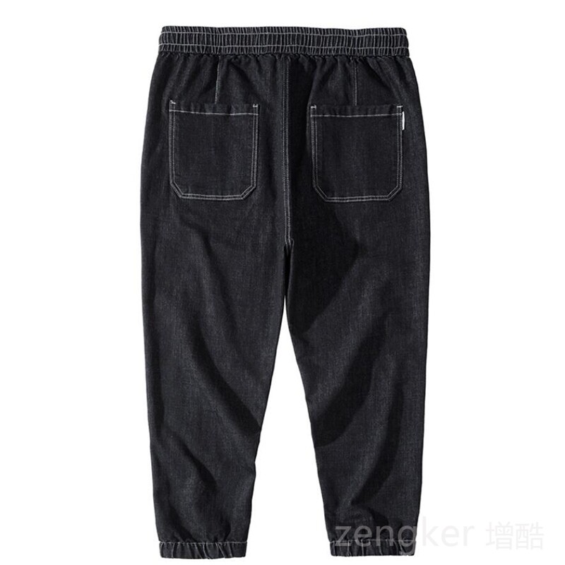 Ανοιξιάτικο νέο μεγάλο μέγεθος ανδρικό παντελόνι plus size ελαστικό στη μέση κορδόνι χαρέμι ανδρικό παντελόνι 6XL 7XL 8XL μαύρο τζιν μέχρι τον αστράγαλο
