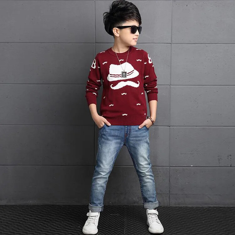 2024, primăvară, toamnă, iarnă, Anglia, copii, băieți, pulover, pulover, îmbrăcăminte pentru copii, pălărie cu barbă, jacquard, bumbac, pentru băieți, 2T-8T