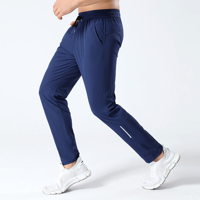 Pantaloni elastici de sport în aer liber, pantaloni de vară ultra-subțiri pentru bărbați, pantaloni de mătase de gheață cu uscare rapidă, pantaloni casual pentru bărbați
