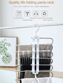 Σχάρα παντελονιών από ανοξείδωτο ατσάλι Τύπος S Πολυστρωματική βάση ρούχων Organizer Σχάρα παντελονιών Κλιπ παντελονιών Ντουλάπα Ράφι αποθήκευσης