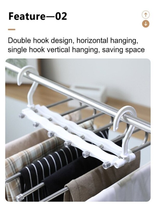 Σχάρα παντελονιών από ανοξείδωτο ατσάλι Τύπος S Πολυστρωματική βάση ρούχων Organizer Σχάρα παντελονιών Κλιπ παντελονιών Ντουλάπα Ράφι αποθήκευσης