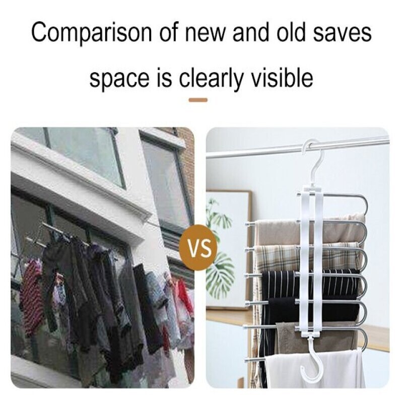 Σχάρα παντελονιών από ανοξείδωτο ατσάλι Τύπος S Πολυστρωματική βάση ρούχων Organizer Σχάρα παντελονιών Κλιπ παντελονιών Ντουλάπα Ράφι αποθήκευσης