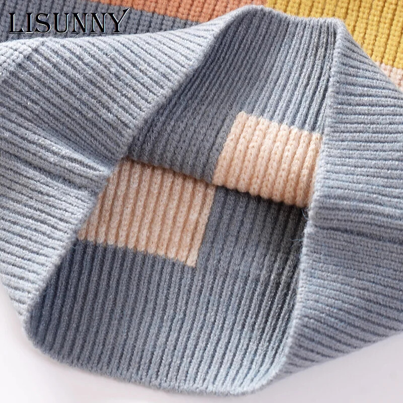 Toamnă Iarnă 2024 Pulover Nou pentru Bebeluși Băieți Fată Copii Haine tricotate Copii Pulover Pulover Tricotat Copii mici Pulover în carouri 1T-6T