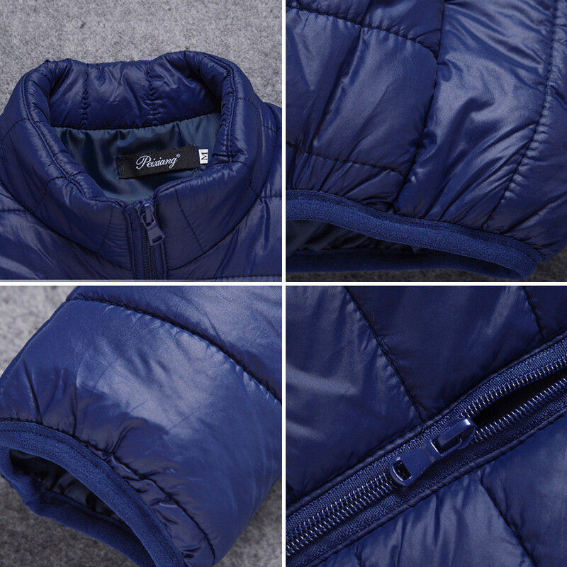 Jaunas vīriešu jakas rudens un ziemas stāvam apkakle Vienkrāsaina, pieguļoša silta jaka ikdienišķa un daudzpusīga viegla jaka