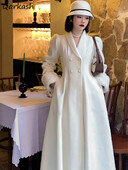 Λευκά χαρμάνια Γυναικεία φθινοπωρινά κομψά πανωφόρια Απλή μονόστομη Κομψό Ζεστό Άνετο Κορεάτικο Στιλ Νέα μοντέρνα θέση