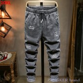 Blugi băieți supradimensionați Pantaloni bărbați Pantaloni harem la modă Pantaloni largi, foarte mari, lungi 9XL 10XL 8XL blugi din denim rupti pentru bărbați