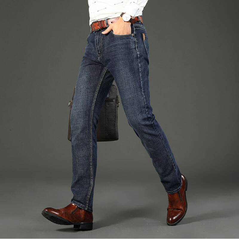 Blugi clasici de afaceri casual pentru bărbați 2023, la modă nouă, albastru, subțiri, pantaloni din denim elastic pentru bărbați, pantaloni de lux de înaltă calitate, îmbrăcăminte pentru bărbați