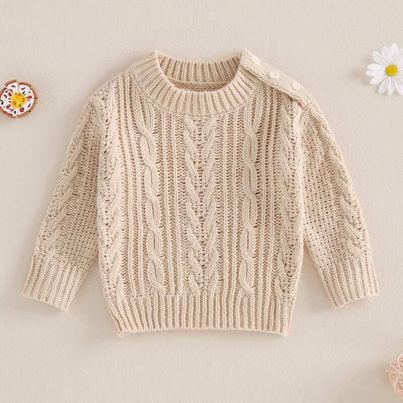 BeQeuewll New Boy Girl Pulover tricot Iarna Toamna Copilat Cablu Tricoturi Casual Culoare Solidă Mâneci lungi Pulover Pulover pentru sugari