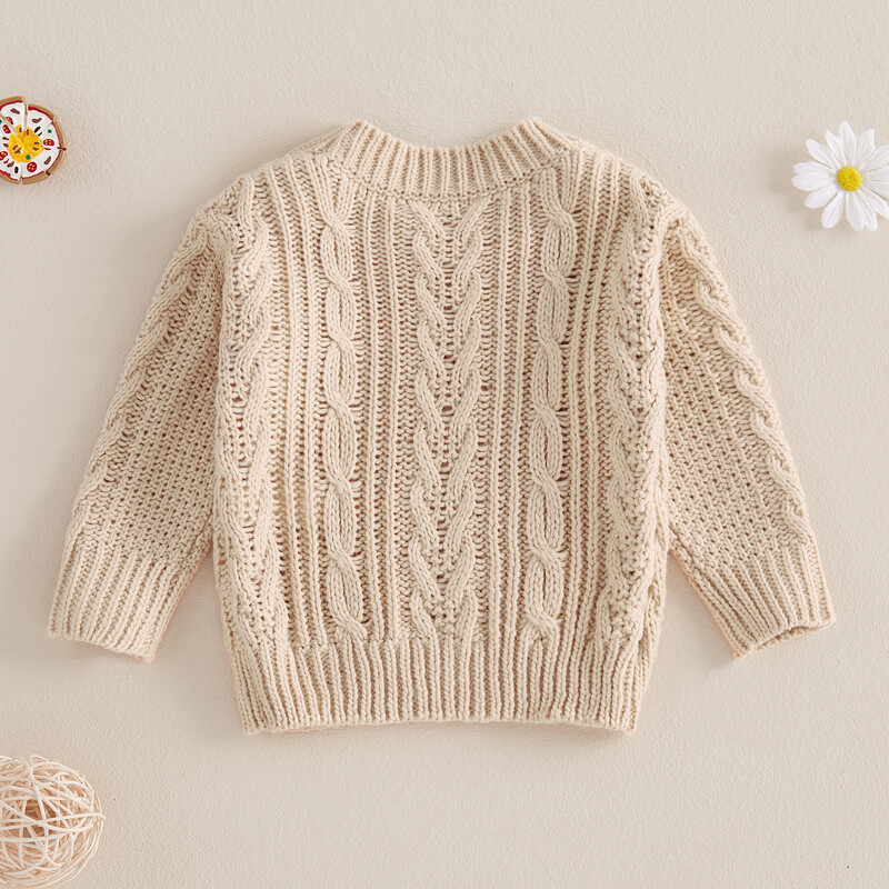 BeQeuewll New Boy Girl Pulover tricot Iarna Toamna Copilat Cablu Tricoturi Casual Culoare Solidă Mâneci lungi Pulover Pulover pentru sugari