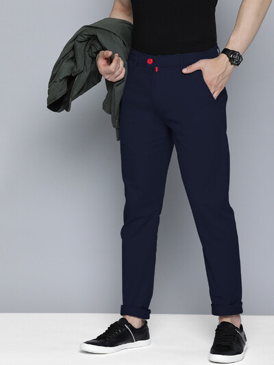 Ανδρικά μονόχρωμα παντελόνια καθημερινά επαγγελματικά επίσημα παντελόνια Ψηλόμεση Slim Europe and the United States Style Solid Color Four Seaso