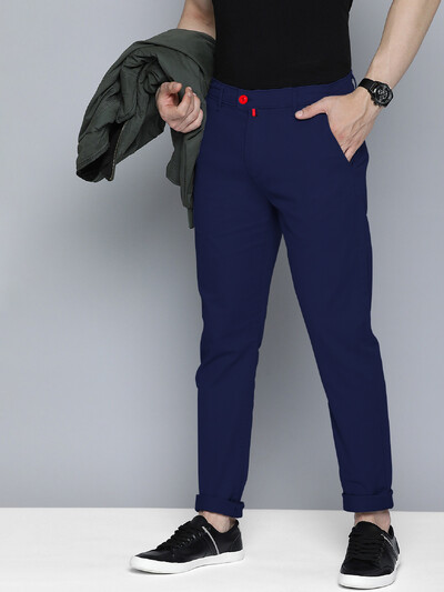 Ανδρικά μονόχρωμα παντελόνια καθημερινά επαγγελματικά επίσημα παντελόνια Ψηλόμεση Slim Europe and the United States Style Solid Color Four Seaso