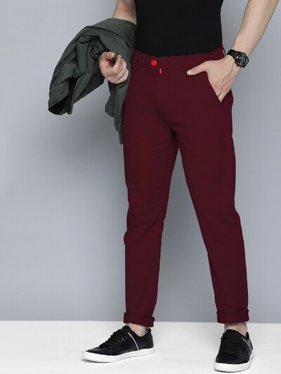 Ανδρικά μονόχρωμα παντελόνια καθημερινά επαγγελματικά επίσημα παντελόνια Ψηλόμεση Slim Europe and the United States Style Solid Color Four Seaso