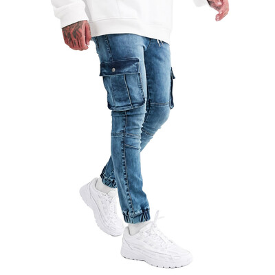 Pantaloni de jogging cargo pentru bărbați Blugi casual pentru bărbați, la modă stretch