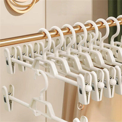 5 τμχ κρεμάστρα παντελονιών κρεμάστρα ρούχων Traceless Πολυλειτουργικό κλιπ παντελονιού για στέγνωμα στο σπίτι Αποθήκευση Ρυθμιζόμενη αντιολισθητική περιστροφή
