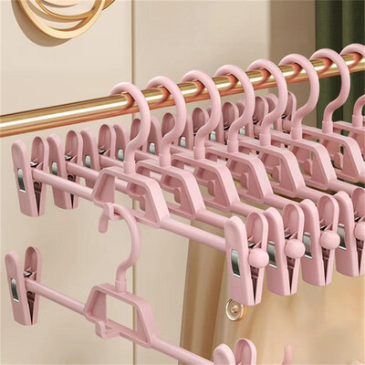 5 τμχ κρεμάστρα παντελονιών κρεμάστρα ρούχων Traceless Πολυλειτουργικό κλιπ παντελονιού για στέγνωμα στο σπίτι Αποθήκευση Ρυθμιζόμενη αντιολισθητική περιστροφή