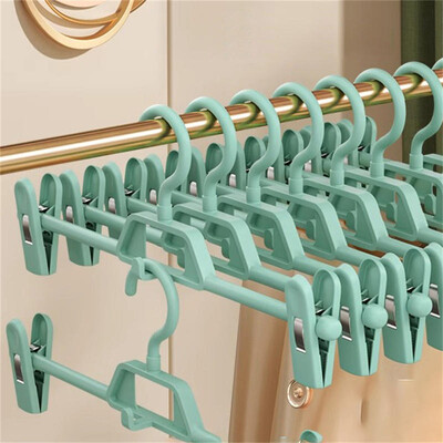 5 τμχ κρεμάστρα παντελονιών κρεμάστρα ρούχων Traceless Πολυλειτουργικό κλιπ παντελονιού για στέγνωμα στο σπίτι Αποθήκευση Ρυθμιζόμενη αντιολισθητική περιστροφή