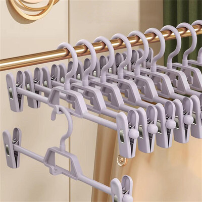 5 τμχ κρεμάστρα παντελονιών κρεμάστρα ρούχων Traceless Πολυλειτουργικό κλιπ παντελονιού για στέγνωμα στο σπίτι Αποθήκευση Ρυθμιζόμενη αντιολισθητική περιστροφή