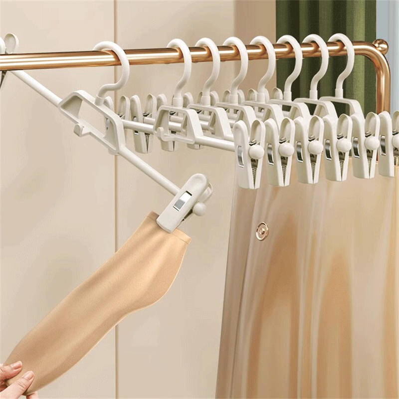5 τμχ κρεμάστρα παντελονιών κρεμάστρα ρούχων Traceless Πολυλειτουργικό κλιπ παντελονιού για στέγνωμα στο σπίτι Αποθήκευση Ρυθμιζόμενη αντιολισθητική περιστροφή