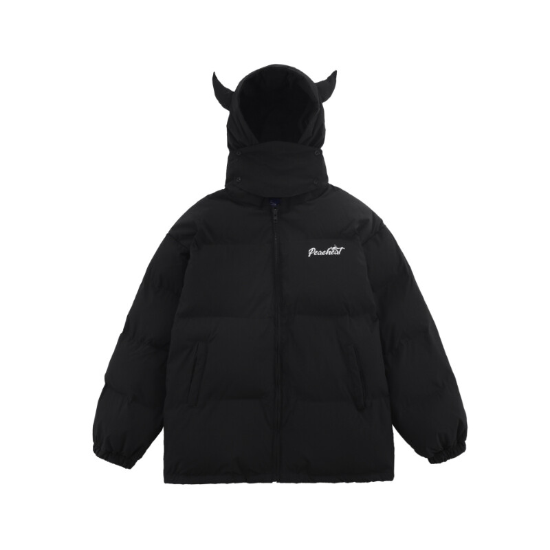 Parke s kapuljačom Muške zimske Devil's Horn Jednobojne pamučne podstavljene jakne Ženske široke hip-hop Harajuku Puffer Bubble Outwear Kaputi