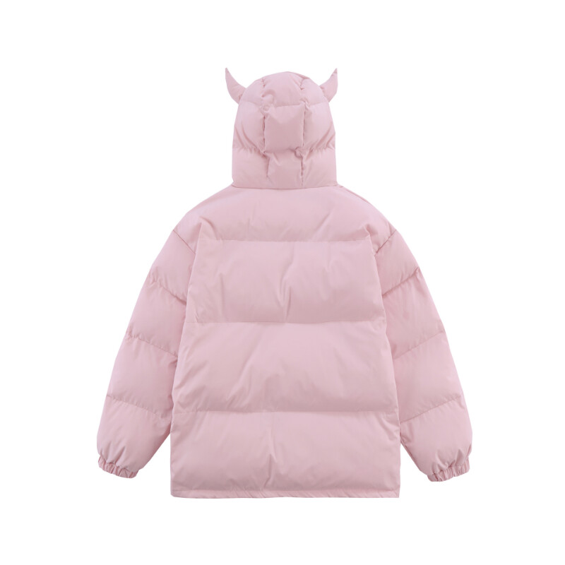 Parke s kapuljačom Muške zimske Devil's Horn Jednobojne pamučne podstavljene jakne Ženske široke hip-hop Harajuku Puffer Bubble Outwear Kaputi