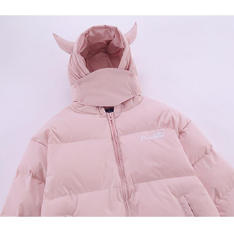Parke s kapuljačom Muške zimske Devil's Horn Jednobojne pamučne podstavljene jakne Ženske široke hip-hop Harajuku Puffer Bubble Outwear Kaputi