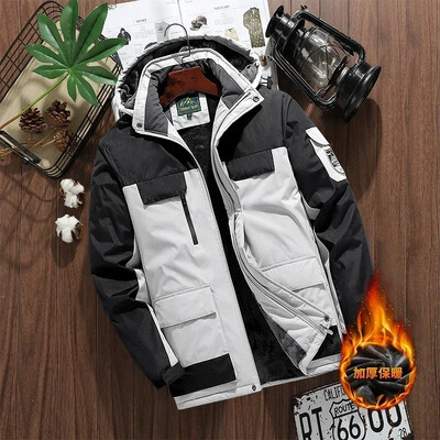 Zimska vodootporna parka, muška sportska vanjska topla debela jakna s kapuljačom s podstavom od flisa, velika veličina 9XL, skijaški kaput otporan na hladnoću