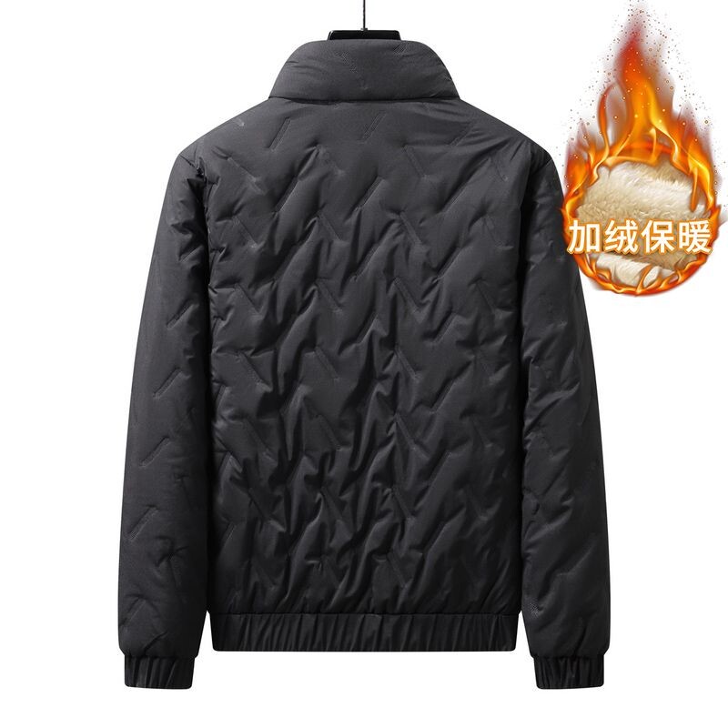 Ziemas jakas Vīriešu Parkas Biezās stāvapkakles Biezinātas Siltas vēja necaurlaidīgas mēteļi Ikdienas flīsa odere Polsterētas jakas XL-7XL