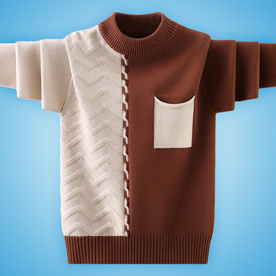Παιδικά πουλόβερ Εφηβικά φθινοπωρινά χειμωνιάτικα μακρυμάνικα πλεκτά πουλόβερ για αγόρια ρούχα Μόδα Χρώμα συνονθύλευμα παιδικά μπλουζάκια