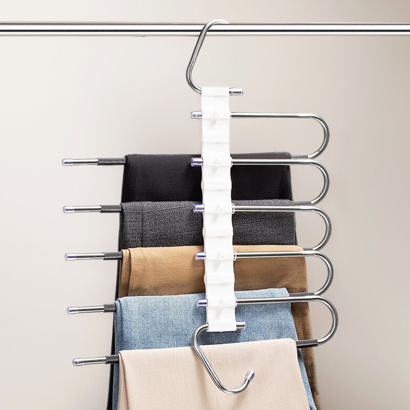 Κρεμάστρα παντελονιών Πολλαπλές στρώσεις Ράφι παντελονιών Εξοικονόμηση χώρου Κρεμάστρες ρούχων Πολυλειτουργικό ράφι οργάνωσης παντελονιού για γραβάτες με κολάν κασκόλ
