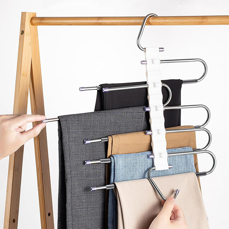Κρεμάστρα παντελονιών Πολλαπλές στρώσεις Ράφι παντελονιών Εξοικονόμηση χώρου Κρεμάστρες ρούχων Πολυλειτουργικό ράφι οργάνωσης παντελονιού για γραβάτες με κολάν κασκόλ