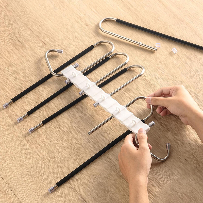 Κρεμάστρα παντελονιών Πολλαπλές στρώσεις Ράφι παντελονιών Εξοικονόμηση χώρου Κρεμάστρες ρούχων Πολυλειτουργικό ράφι οργάνωσης παντελονιού για γραβάτες με κολάν κασκόλ