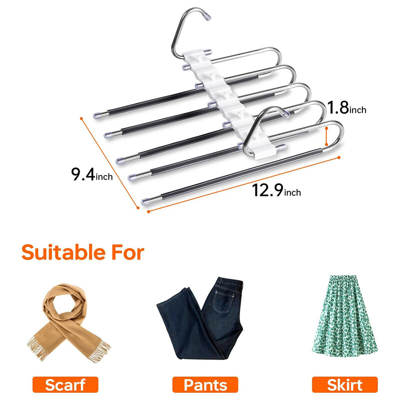 Κρεμάστρα παντελονιών Πολλαπλές στρώσεις Ράφι παντελονιών Εξοικονόμηση χώρου Κρεμάστρες ρούχων Πολυλειτουργικό ράφι οργάνωσης παντελονιού για γραβάτες με κολάν κασκόλ