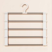 Υψηλής ποιότητας κρεμάστρα παντελονιών 5 στρώσεων Ανοξείδωτο ανθεκτικό μαγικό ράφι παντελονιών Πτυσσόμενη κρεμάστρα οργάνωσης ρούχων