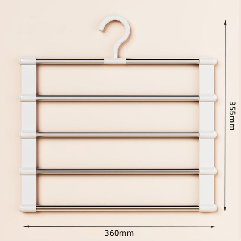 Υψηλής ποιότητας κρεμάστρα παντελονιών 5 στρώσεων Ανοξείδωτο ανθεκτικό μαγικό ράφι παντελονιών Πτυσσόμενη κρεμάστρα οργάνωσης ρούχων