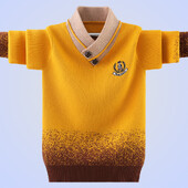 Νέα βαμβακερά ρούχα Παιδικό πουλόβερ Keep Warm Πουλόβερ με λαιμόκοψη V Πουλόβερ Παιδικά ρούχα Πλεκτά Πουλόβερ Ρούχα για αγόρια 6-14