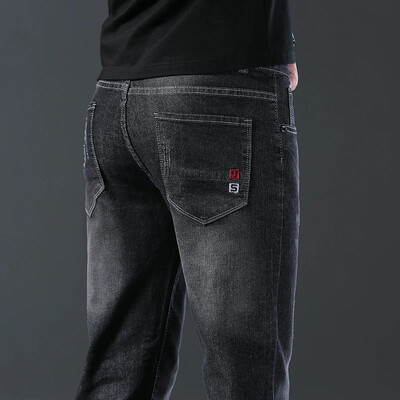 Νέο ανδρικό τζιν παντελόνι Λεπτό ίσιο Gentleman Μέγεθος 27-38 Slacks Μόδα Ευρωπαϊκού Αμερικάνικου Στιλ Ανδρικά Stretch Πολυτελή τζιν γκρι