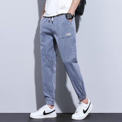 Ανοιξιάτικο Καλοκαίρι Ανδρικό τζιν Jogger Harem Παντελόνι Βαμβακερό παντελόνι με λουράκι στον αστράγαλο Loose στυλ Harajuku Beam πόδια Casual παντελόνι Hip Hop 4XL