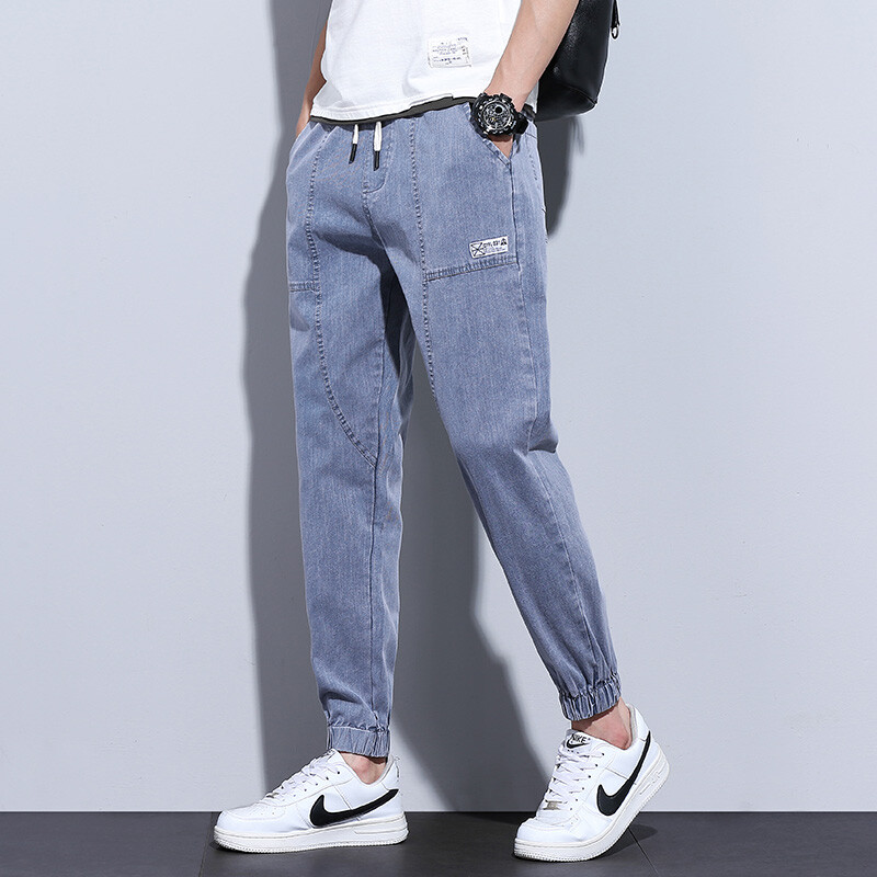 Ανοιξιάτικο Καλοκαίρι Ανδρικό τζιν Jogger Harem Παντελόνι Βαμβακερό παντελόνι με λουράκι στον αστράγαλο Loose στυλ Harajuku Beam πόδια Casual παντελόνι Hip Hop 4XL
