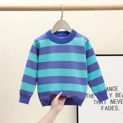 2023. gada rudens ziema Anglijas stils jauns bērnu zēnu rūtains džemperis mētelis bērnu apģērbs bērnu žakarda kokvilnas zēnu džemperis 4-10 g.