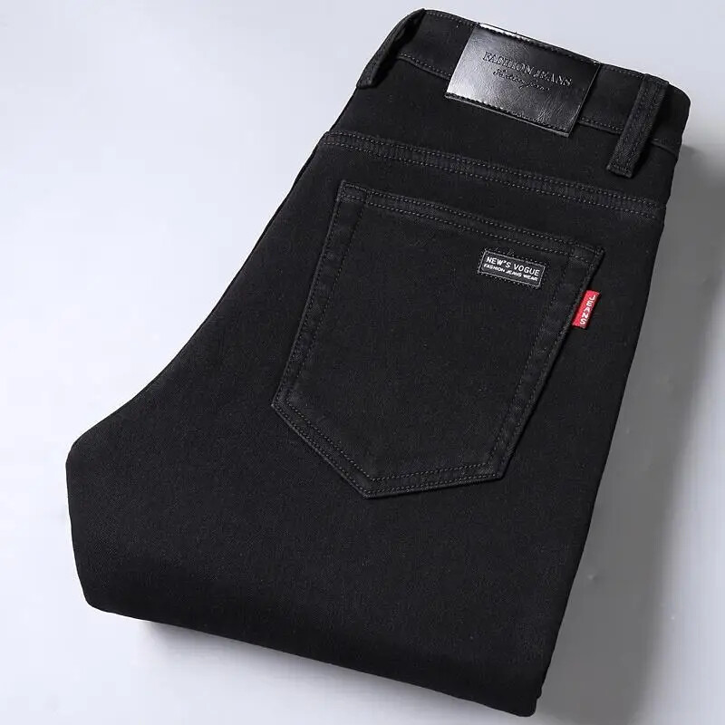 Ανδρικό μαύρο τζιν Παντελόνι από ύφασμα τζιν για χοντρά άτομα 45-150 κιλά Hombre Wide Leg Jeans Pantalon Homme