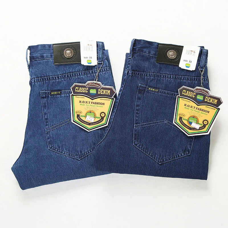 Nouă sosire Blugi largi bărbați țesătură de bumbac de afaceri de vară pantaloni drepți de denim de marcă clasică pentru bărbați pantaloni casual bărbați