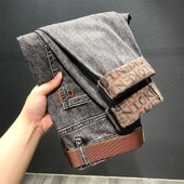 Novi dolazak Hlače u korejskom stilu Muške luksuzne Harajuku dizajnerske kaubojske Kpop marke Denim Slim pencil hlače Muške traperice za jesen