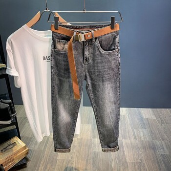 Ново пристигане Корейски стил панталони Мъжки луксозни Harajuku Designer Cowboy Kpop Brand Denim Slim Pencil Pants Мъжки дънки за есента