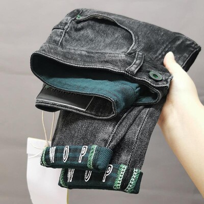 Novi dolazak Hlače u korejskom stilu Muške luksuzne Harajuku dizajnerske kaubojske Kpop marke Denim Slim pencil hlače Muške traperice za jesen